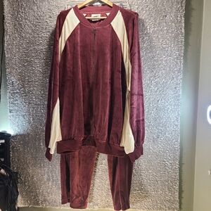 Vintage Irvine Park Velour Full Jump Track Suit Jacket and Pants XXXL 3XL